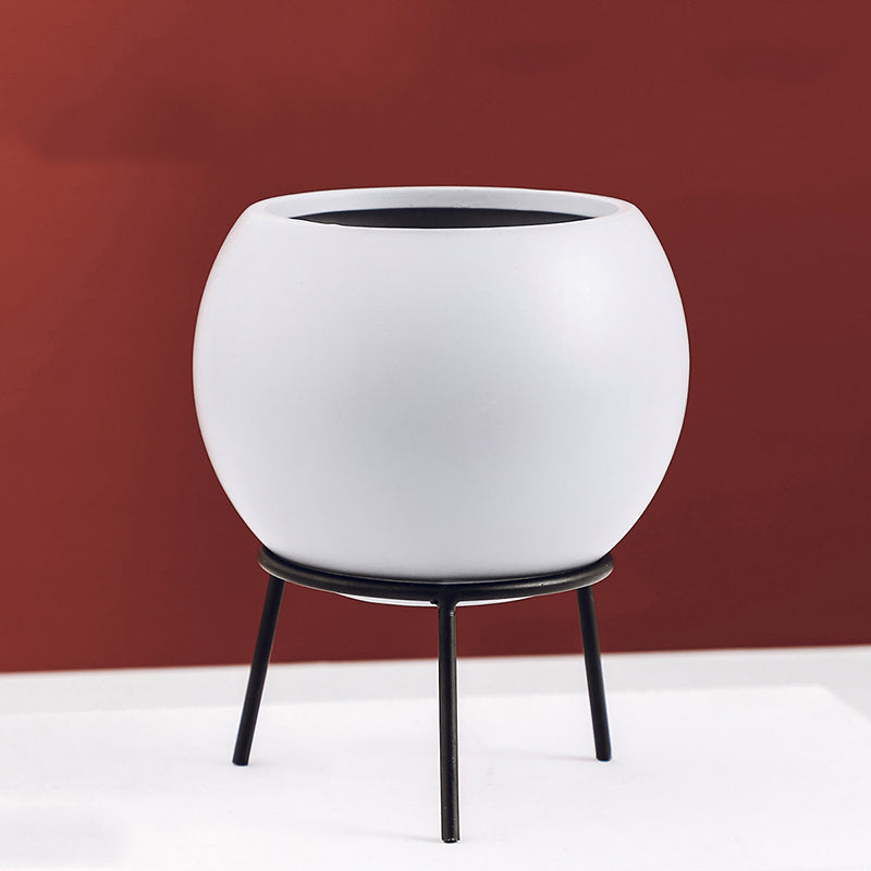 Nordic Ceramic Round Hydroponic Succulent Planter