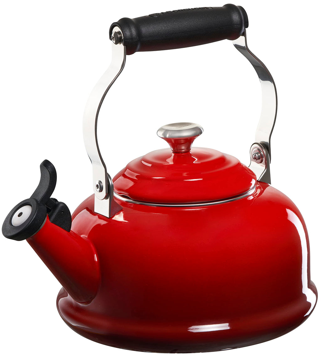 Le Creuset Enamel on Steel Whistling Tea Kettle, 1.7 qt, Cerise