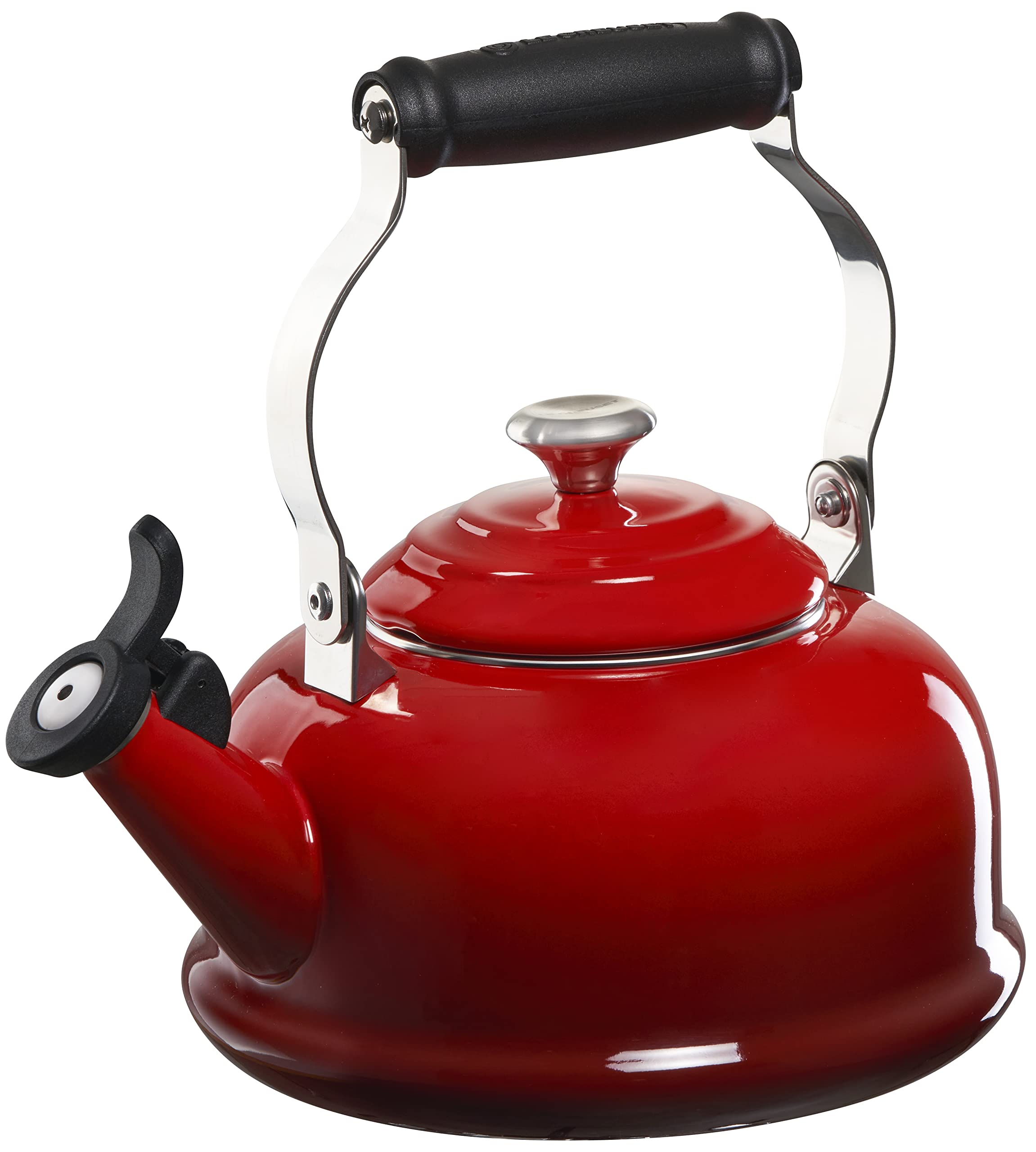 Le Creuset Enamel on Steel Whistling Tea Kettle, 1.7 qt, Cerise