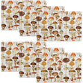 Mushroom Print Placemats — Set of 6, 12 × 18 Inch