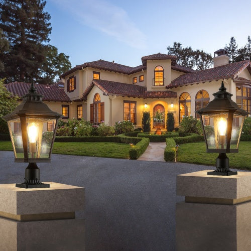 Outdoor Glass Pillar Light Fixture, 2-Pack - view 2
