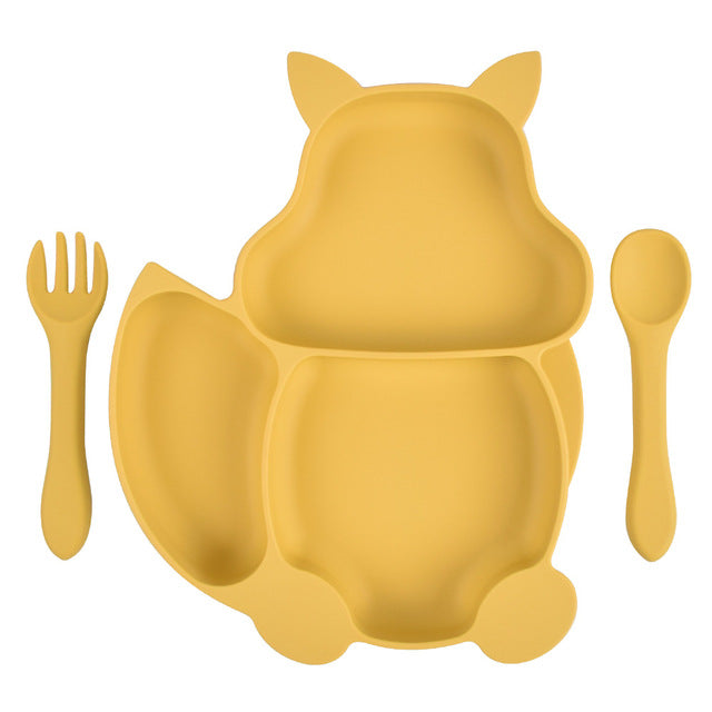 Suction Baby Feeding Set – 3 Plates, Bowl, Spoon & Fork
