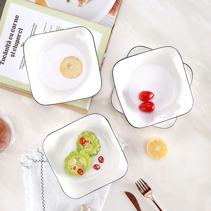 Ceramic Square Dinner Plate 7.5" for Serving