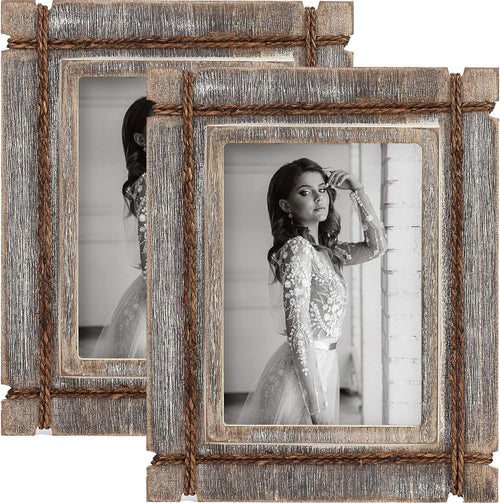 8x10 Rustic Wood Picture Frame, Distressed Vintage Style