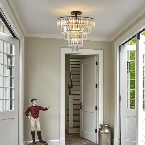 Large Black Crystal Chandelier, Contemporary Style, Dining & Living Room