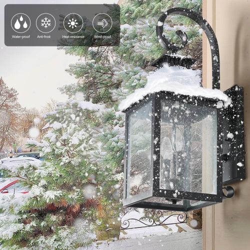 Large Outdoor Glass Wall Light, 2-Pack - view 10