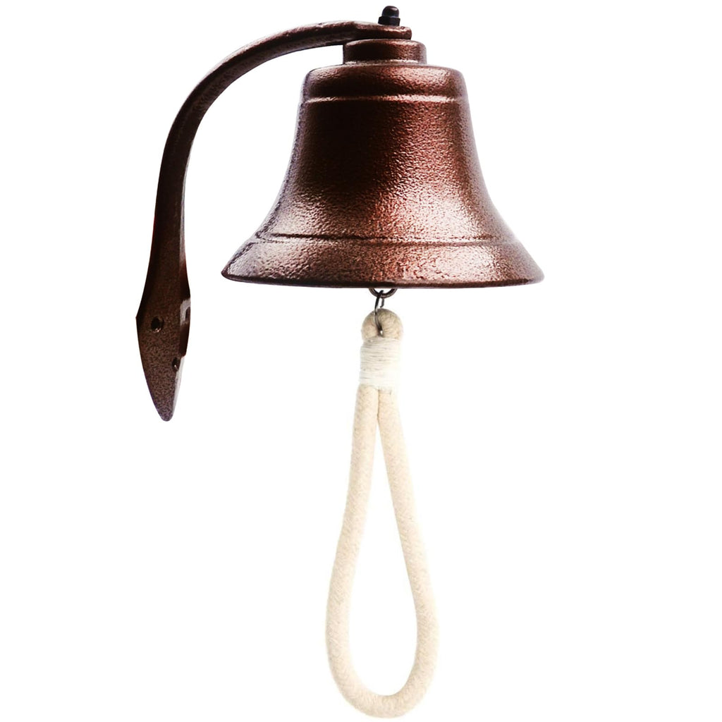 Hanging Dinner Bell, Wall or Bracket Mount, Copper
