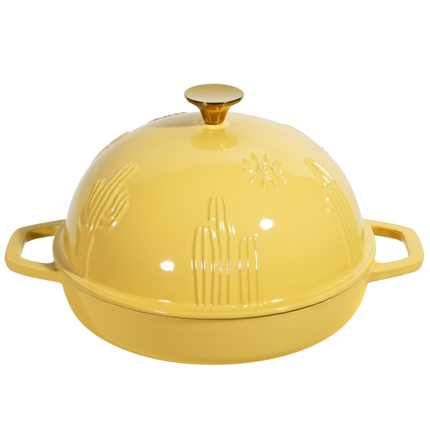 Enameled Cast Iron Bread Oven with Cloche Lid, 5 qt, Yellow