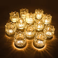VIVAHEARTH Tulip Votive Candle Holders Set of 12 Tea Light Candle Holder Glass for Table Centerpiece Tealight Candle Holders for Wedding Déco Birthday Anniversary Parties and Holiday Decoration