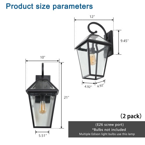 Modern Outdoor Waterproof Wall Light, 2-Pack - view 5