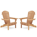 Wooden Outdoor Folding Adirondack Chair 2 Piece Set Of Wooden Lounge Patio Chairs