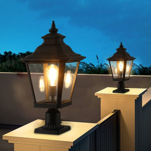 Outdoor Glass Pillar Light Fixture, 2-Pack - view 6