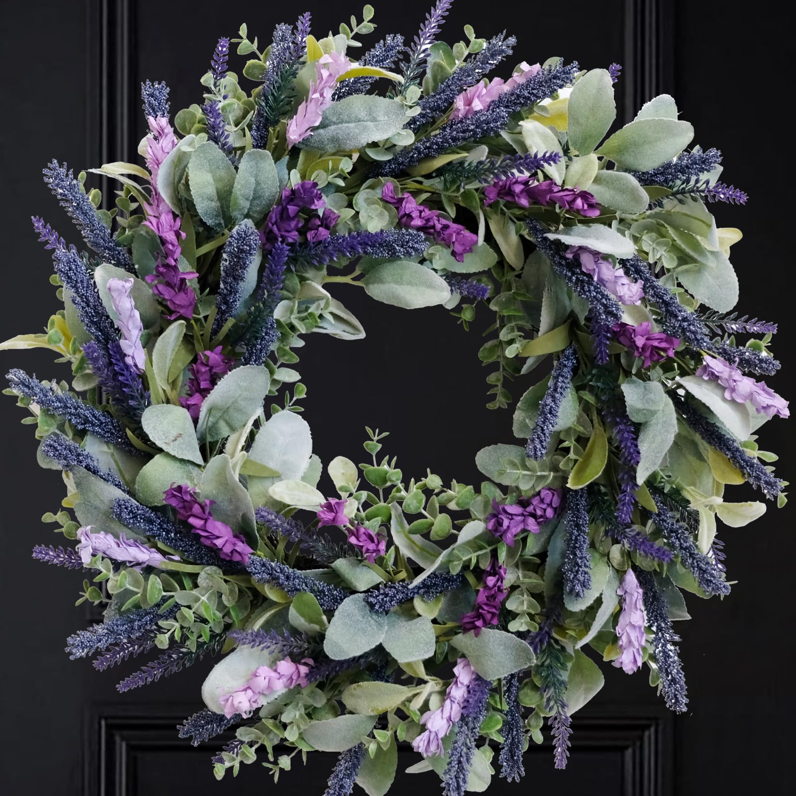 Lavender Farmhouse Wreath — 20 Inch, Front Door