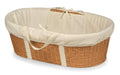 Badger Basket Wicker-Look Woven Baby Moses Changing Basket with Pad and Cover - Light Brown/Ecru