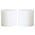 Mister Candle Non Scented Pillar Candle Unscented 4 x 4 Inch Candles (Set of 2) Hand Poured White Unscented Candles for Home Decor Premium Wax Smokeless & Dripless 80 Hour Burn Time
