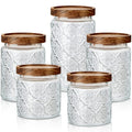 Vintage Glass Food Storage Containers with Lids, Set of 5 – Begonia Pattern