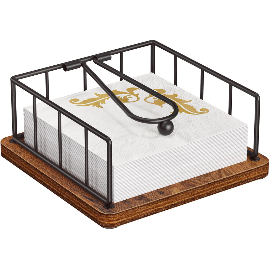 Honiter Napkin Holder for Table Farmhouse Napkin Holders with Weighted Arm Paper Napkin Holders for Kitchen Square Napkin Dispenser for Countertop Dining Room Party