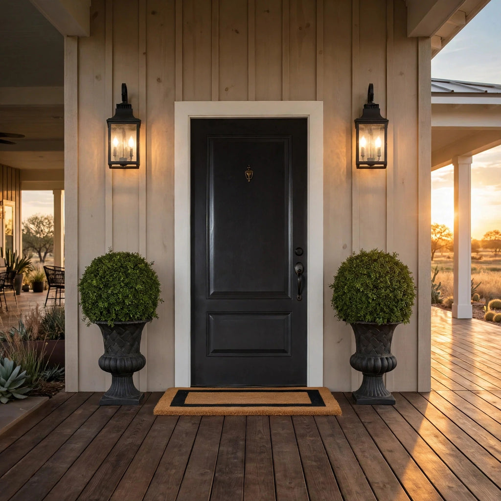 Large Outdoor Glass Wall Light, 2-Pack