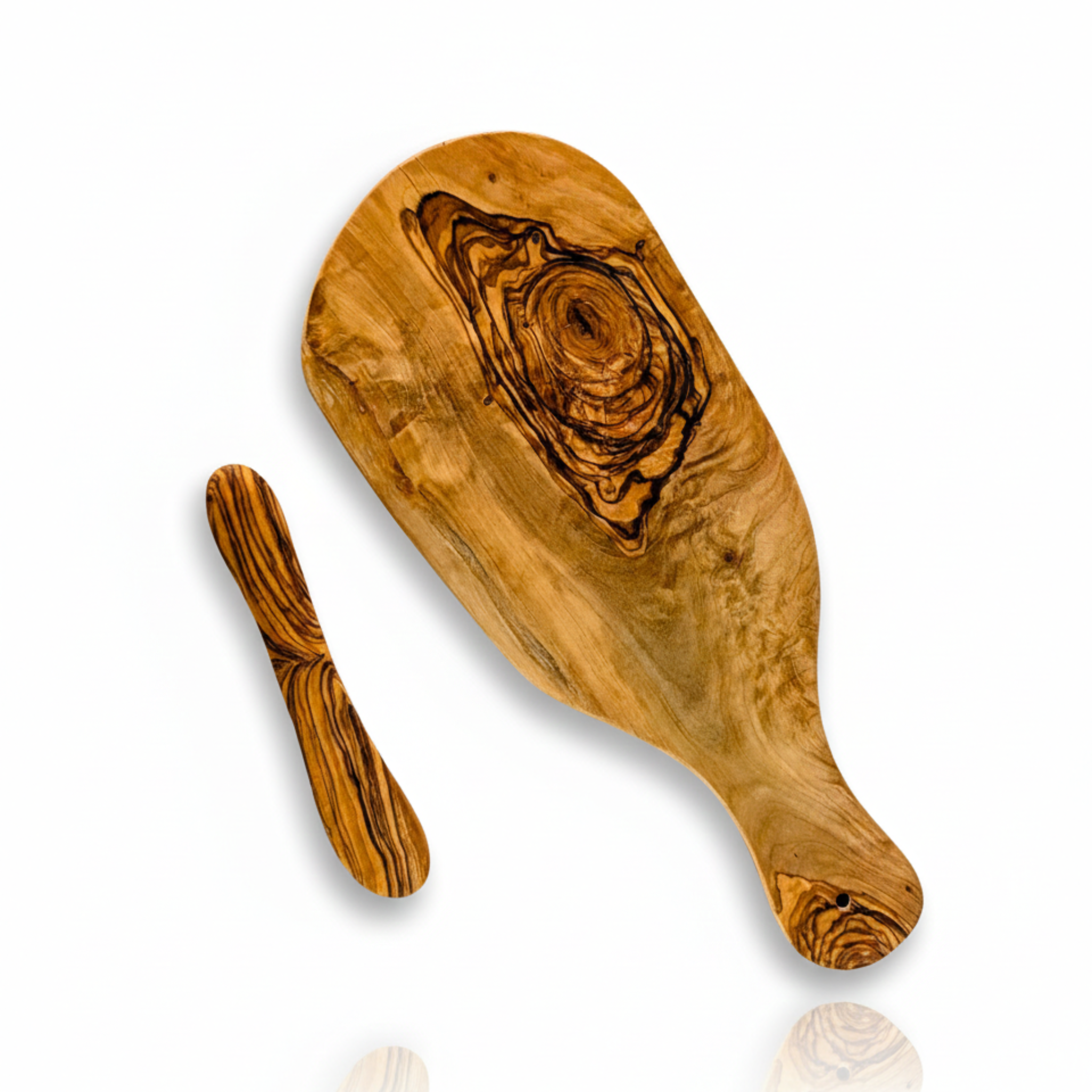 Mediterranean Olive Wood Bread & Butter Set. 2-Pcs