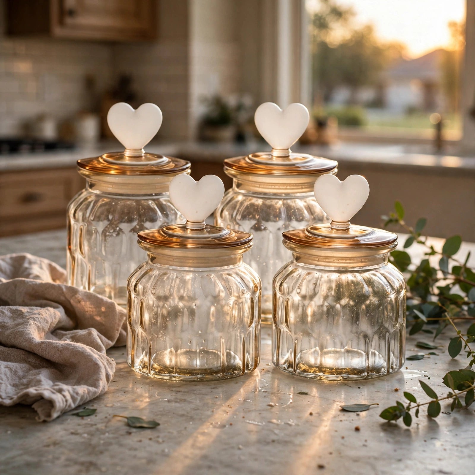 Airtight Glass Pantry Jars — Set of 4, 23 oz