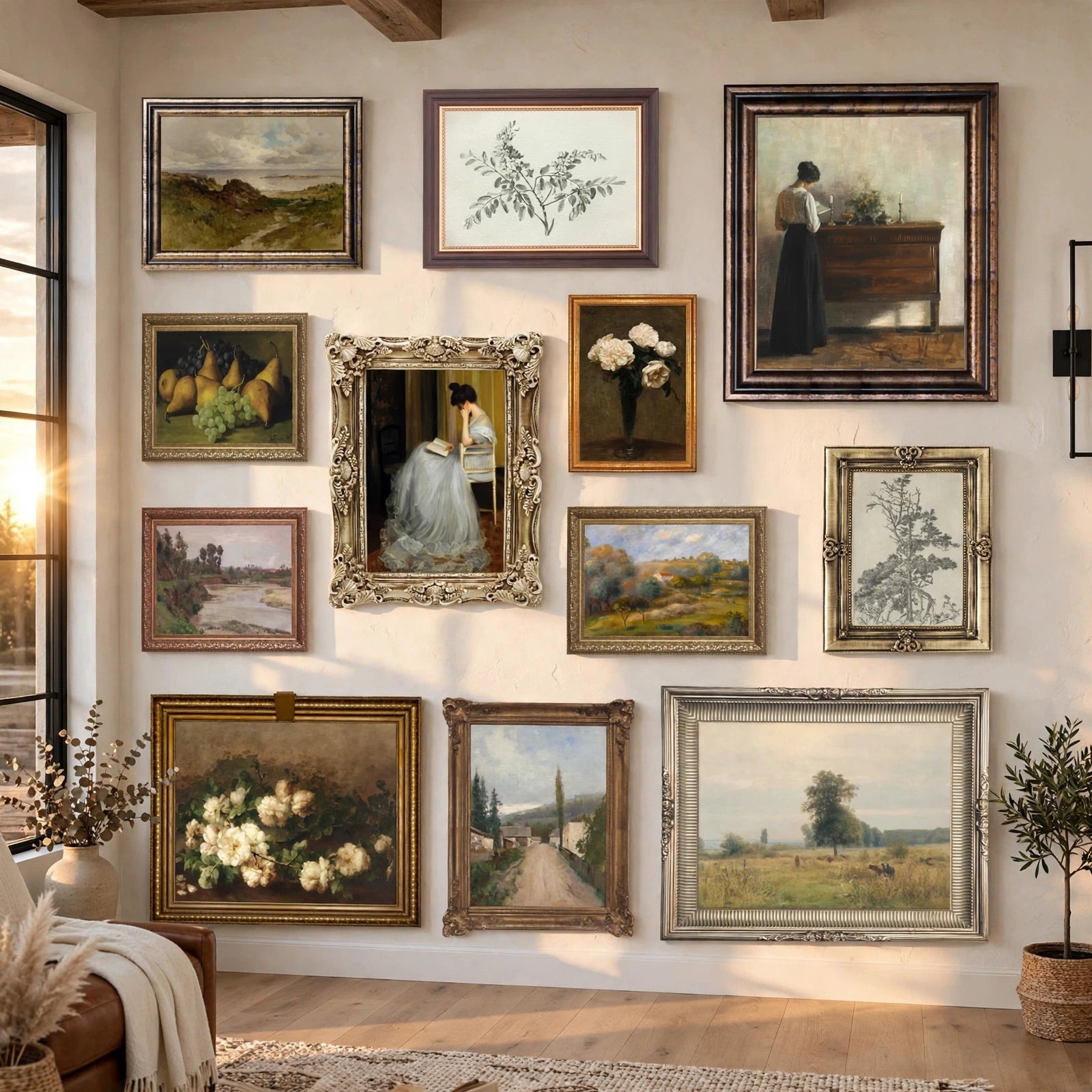 Vintage French Country Gallery Wall Prints — Set of 12, Unframed